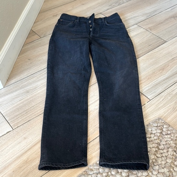 Agolde Denim - Agolde Riley Black Straight Leg high Rise button fly jeans 25